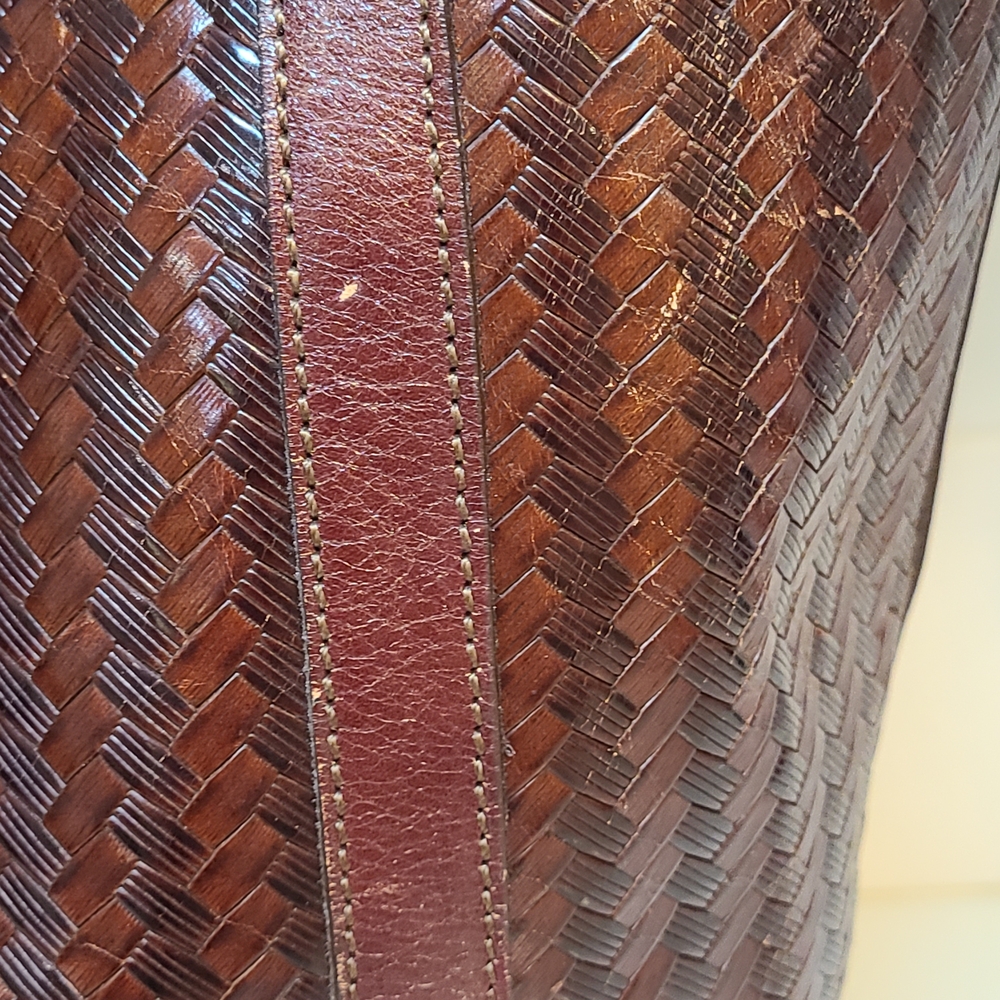 Brahmin Vintage Dark Brown Leather Tote - Picture 4 of 13